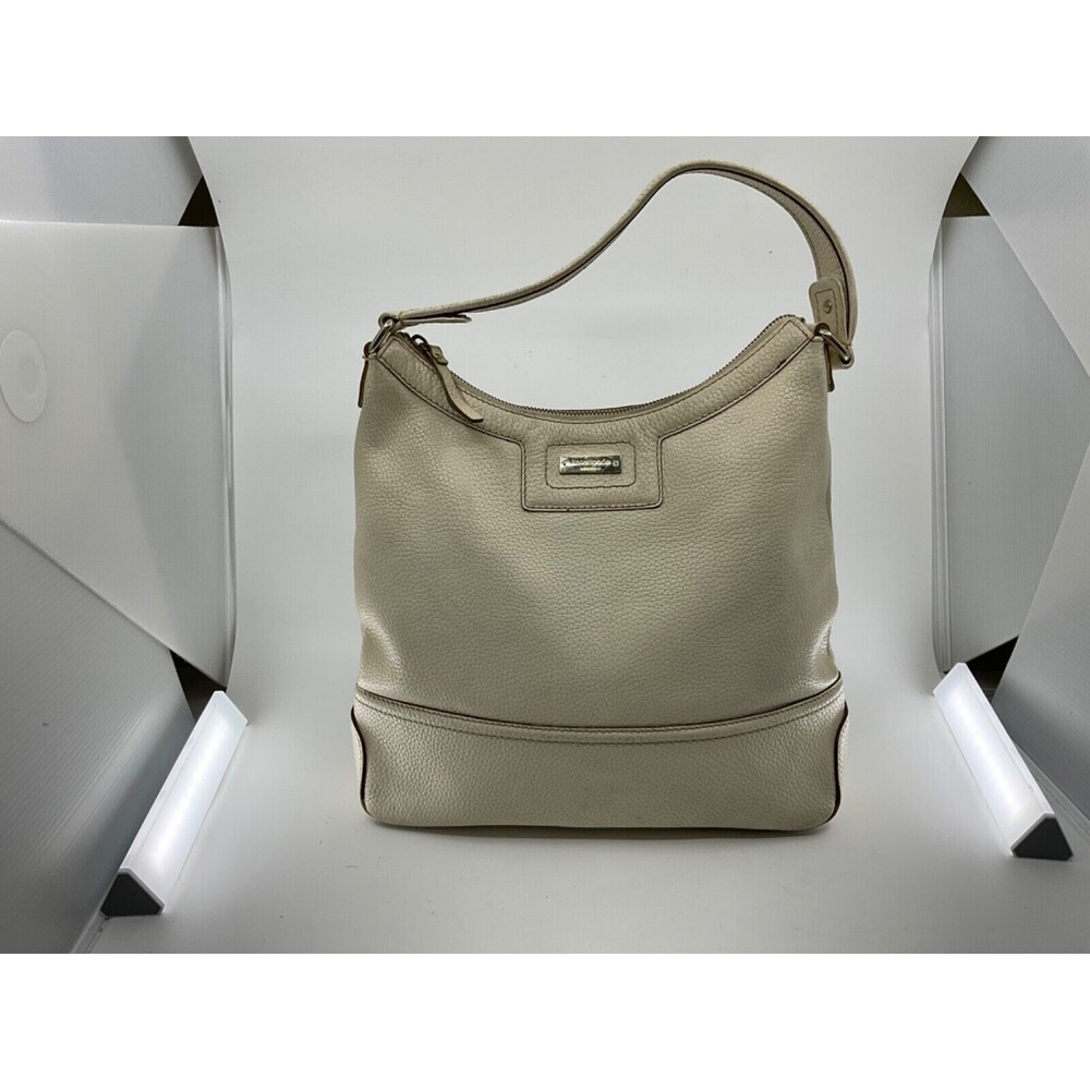 Kate Spade Pebbled Leather Hobo Shoulder Handbag Purse Beige